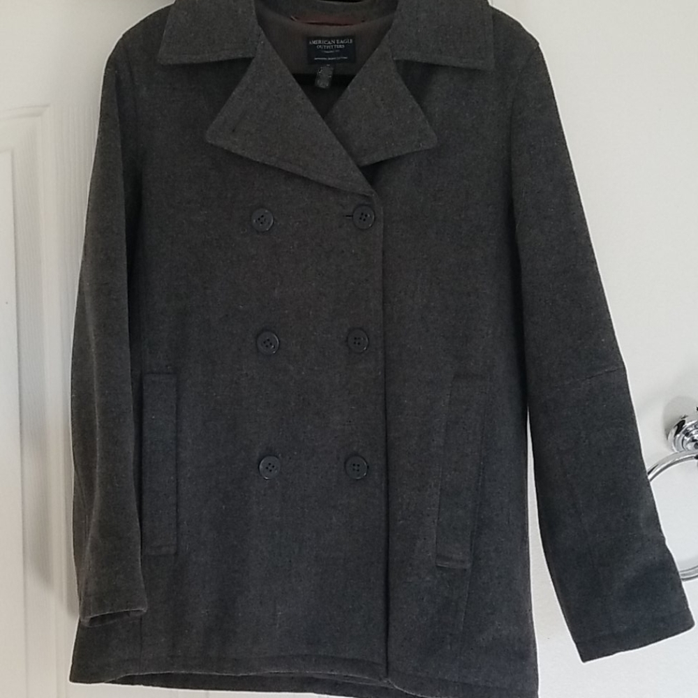 American Eagle Outfitters grey wool pea coat
